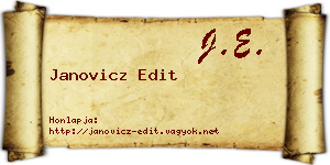 Janovicz Edit névjegykártya